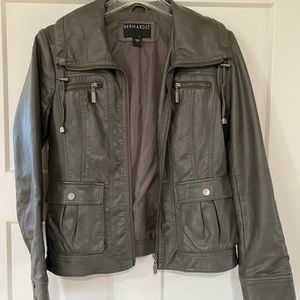 Faux leather motorcycle jacket